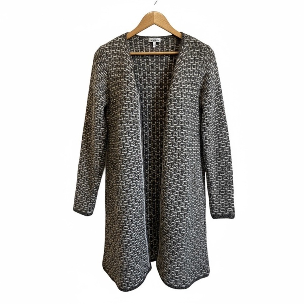 Maison Pholya Cardigan S Gray Wool Mohair Alpaca Blend Open Front‎ Knit Italy